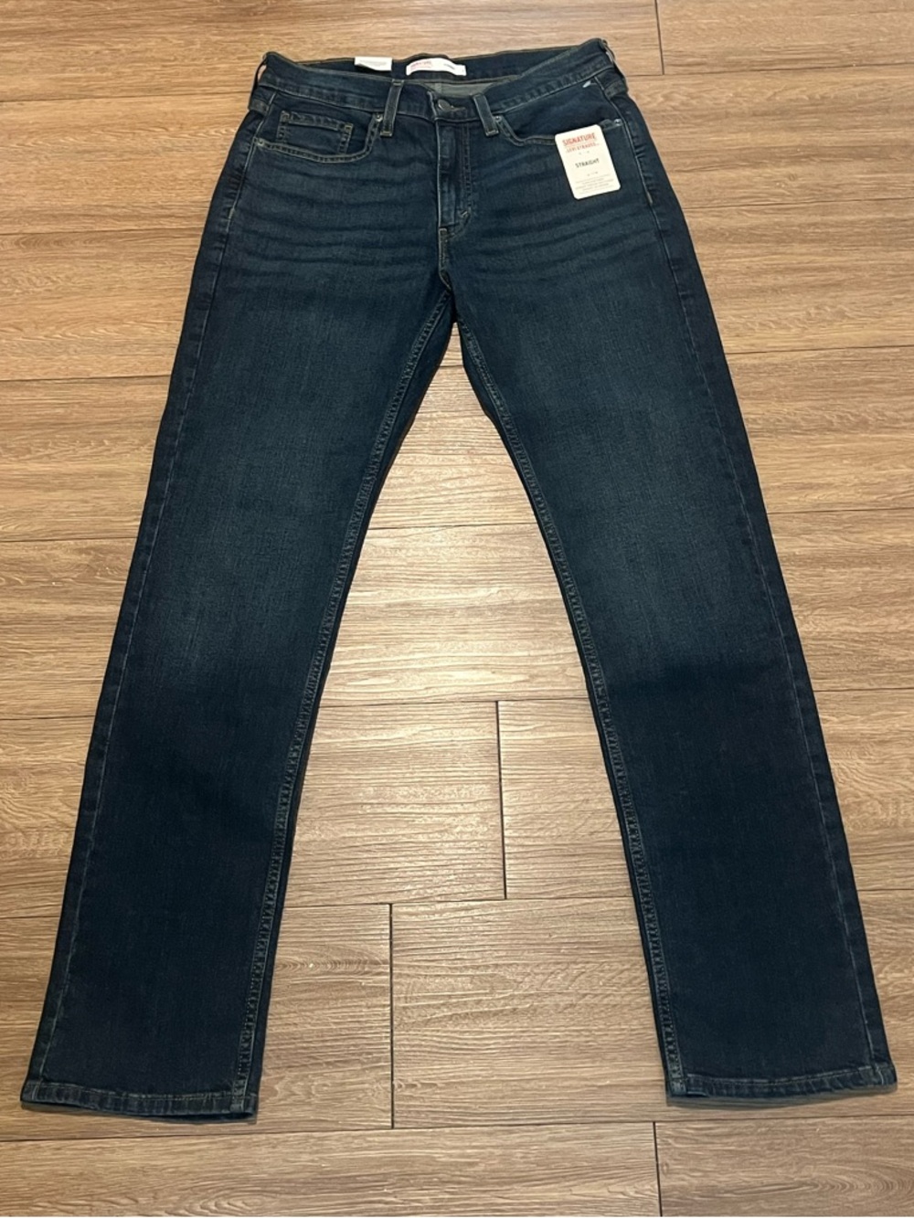 Signature by Levi Strauss Dark Blue Straight Jeans